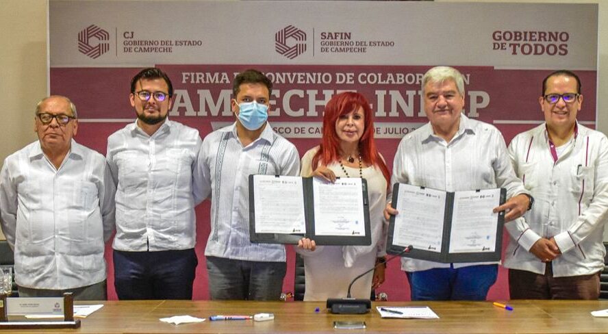 Firma de convenio de colaboración Campeche-INDEP
