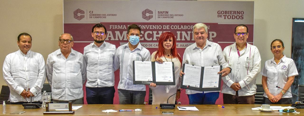 Firma de convenio de colaboración Campeche-INDEP