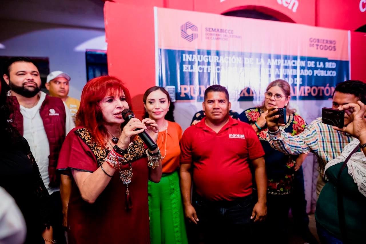 Inauguración de la Ampliación de la Red Eléctrica de CFE y del Alumbrado Público en la Comunidad de Punta-Xen, Champotón.