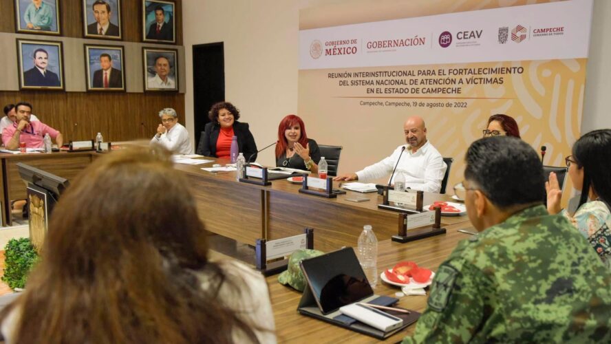 Reunión interinstitucional para el fortalecimiento del Sistema Nacional de Atención a Víctimas en el Estado de Campeche.