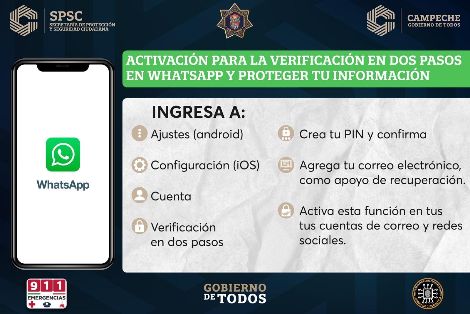 Activación para la verificación de dos pasos en whatsapp y proteger tu información