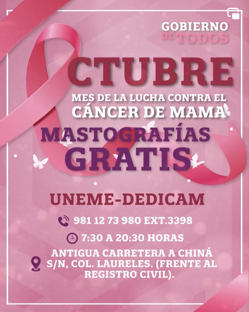 Mastografías gratis por el mes de la lucha contra el Cáncer de Mama