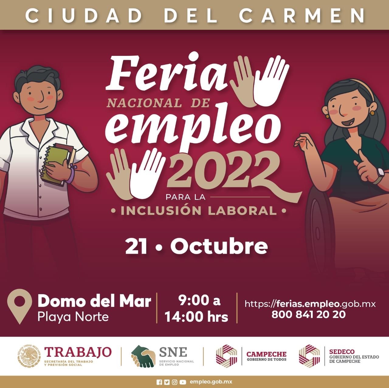 Feria Nacional de Empleo 2022 para la Inclusión Laboral en Ciudad del Carmen
