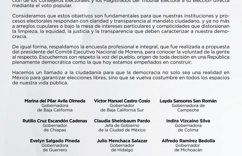 Apoyo total a la iniciativa de Reforma Electoral