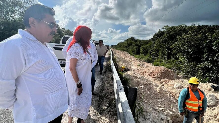 Avances del acueducto en construcción en Calakmul