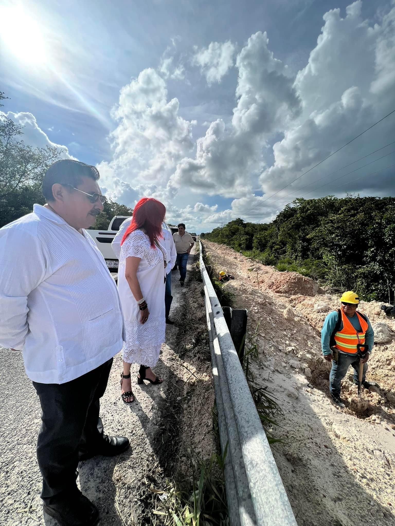Avances del acueducto en construcción en Calakmul