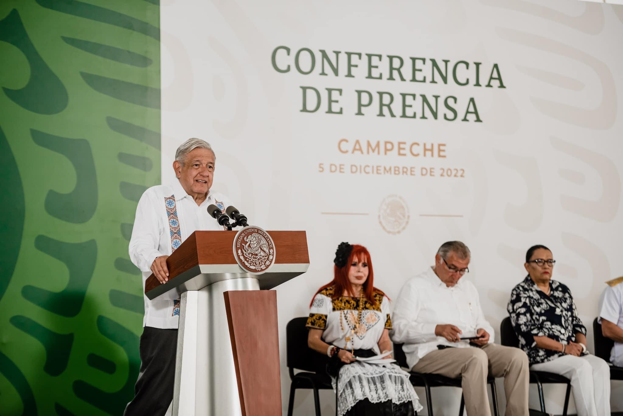 Conferencia de prensa del presidente Andrés Manuel López Obrador desde Campeche