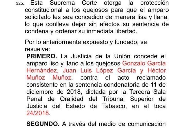 Se hizo justicia en el caso Duda Razonable