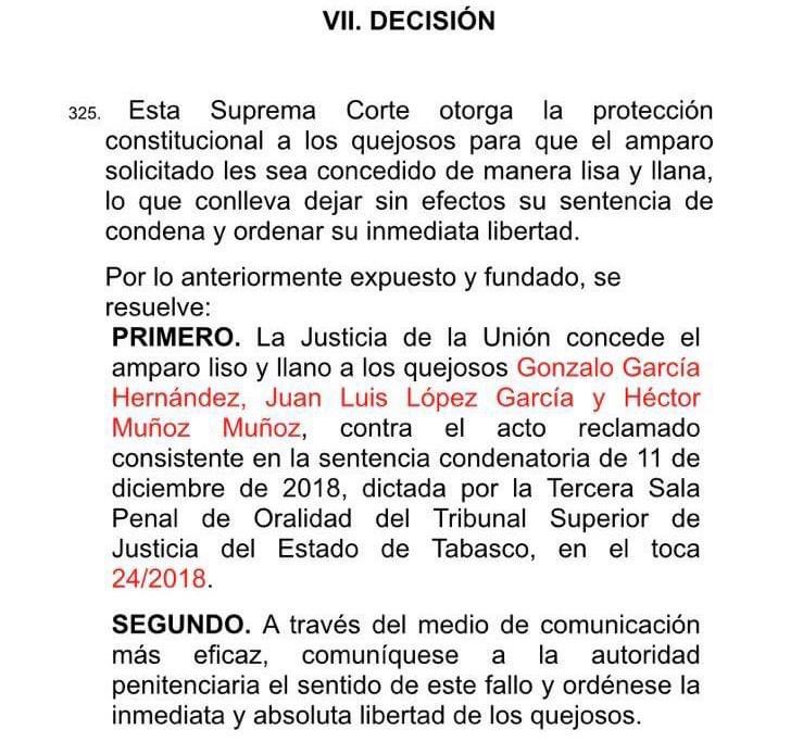 Se hizo justicia en el caso Duda Razonable