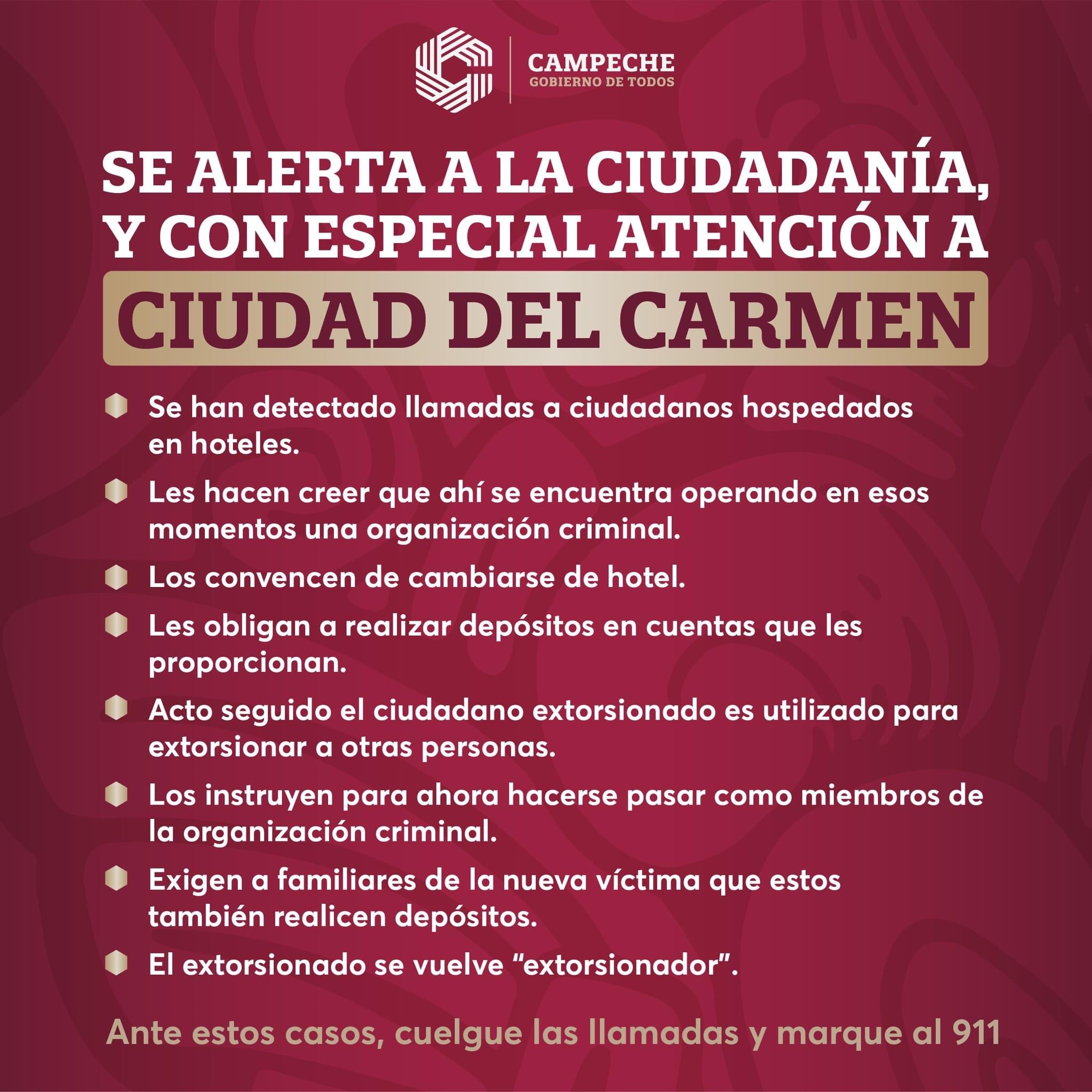 Alerta a la ciudadanía por llamadas de extorsión