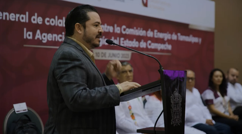 Breve discurso del titular de la Comisión de Energía de Tamaulipas.
