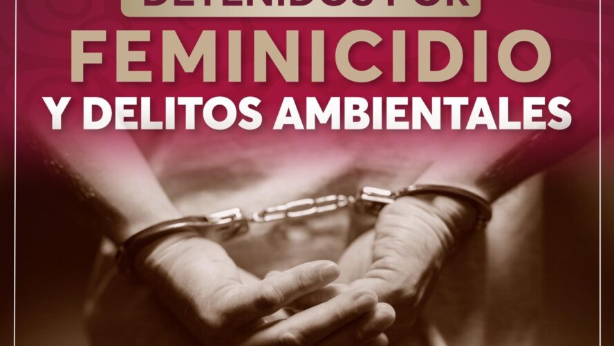 Detenidos por feminicidio y delitos ambientales