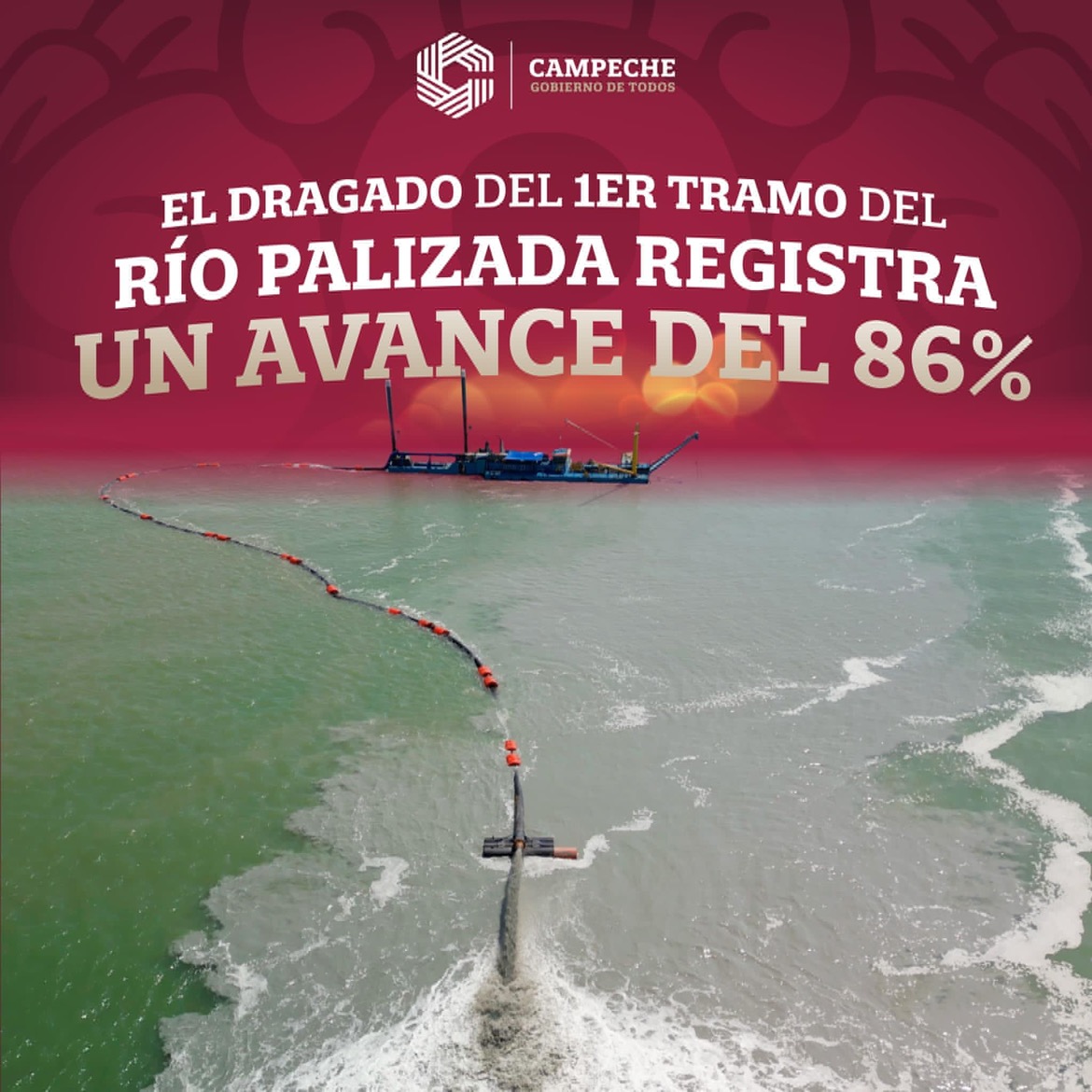 El dragado del Río Palizada avanza