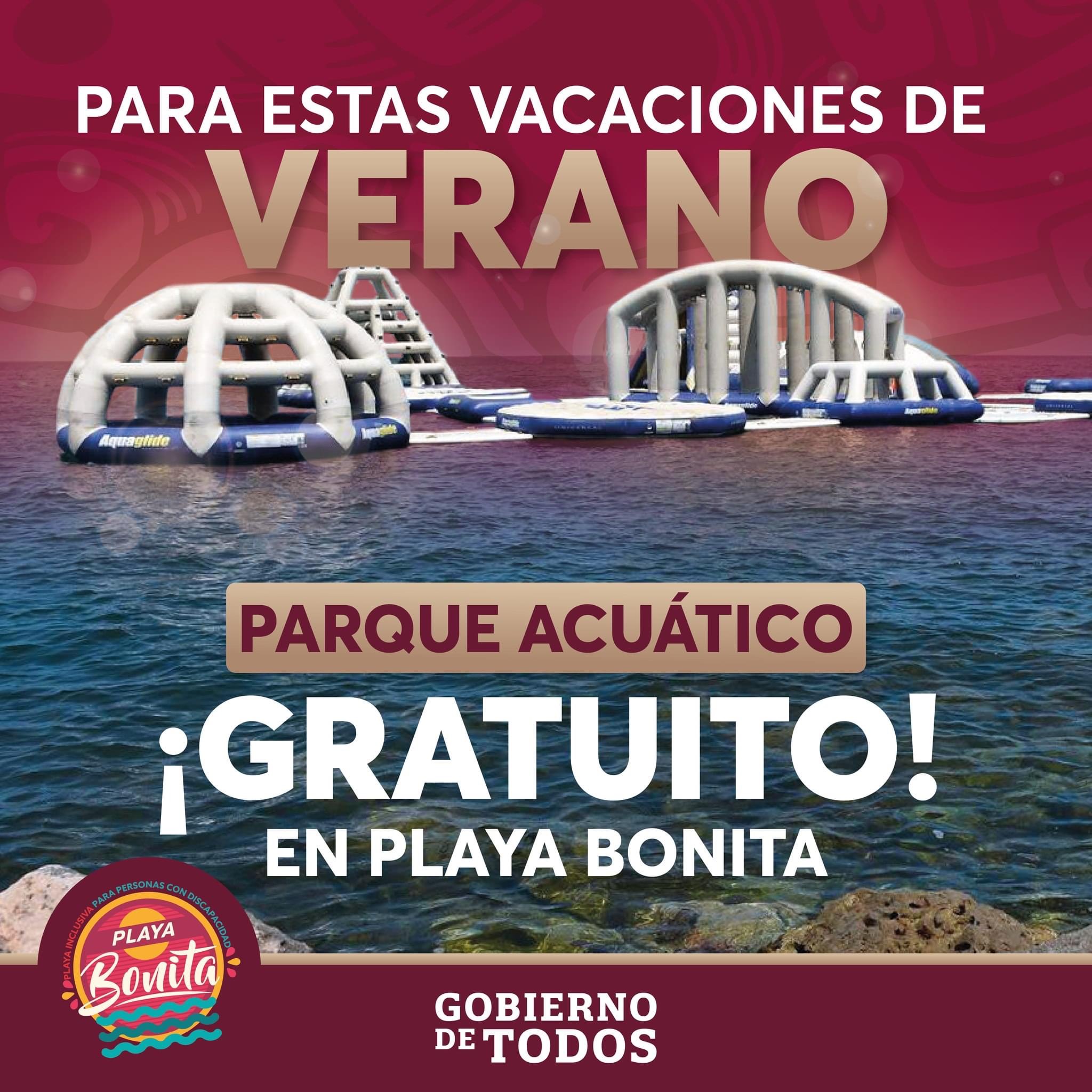 Parque acuático gratuito en Playa Bonita