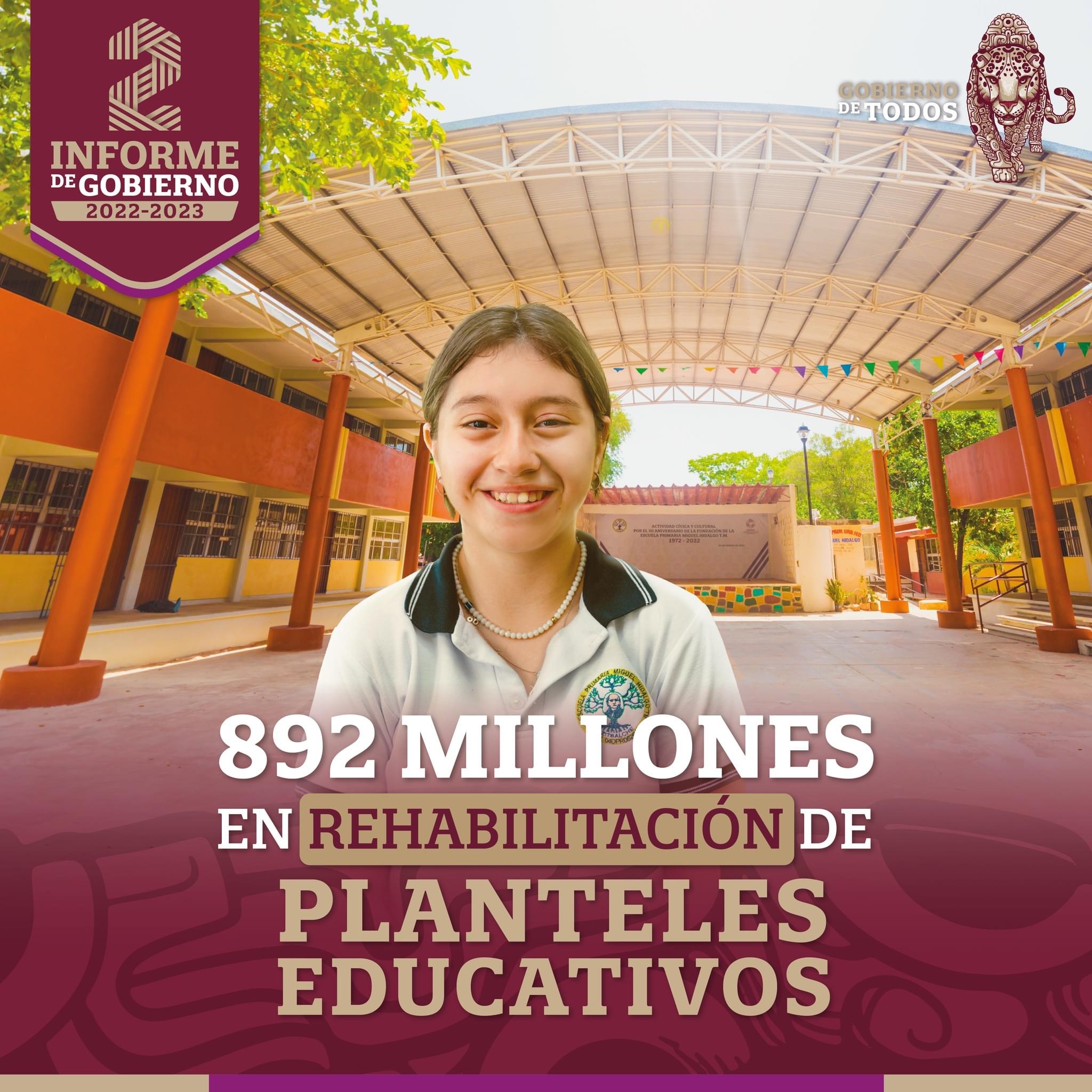 892 millones en rehabilitación de planteles educativos