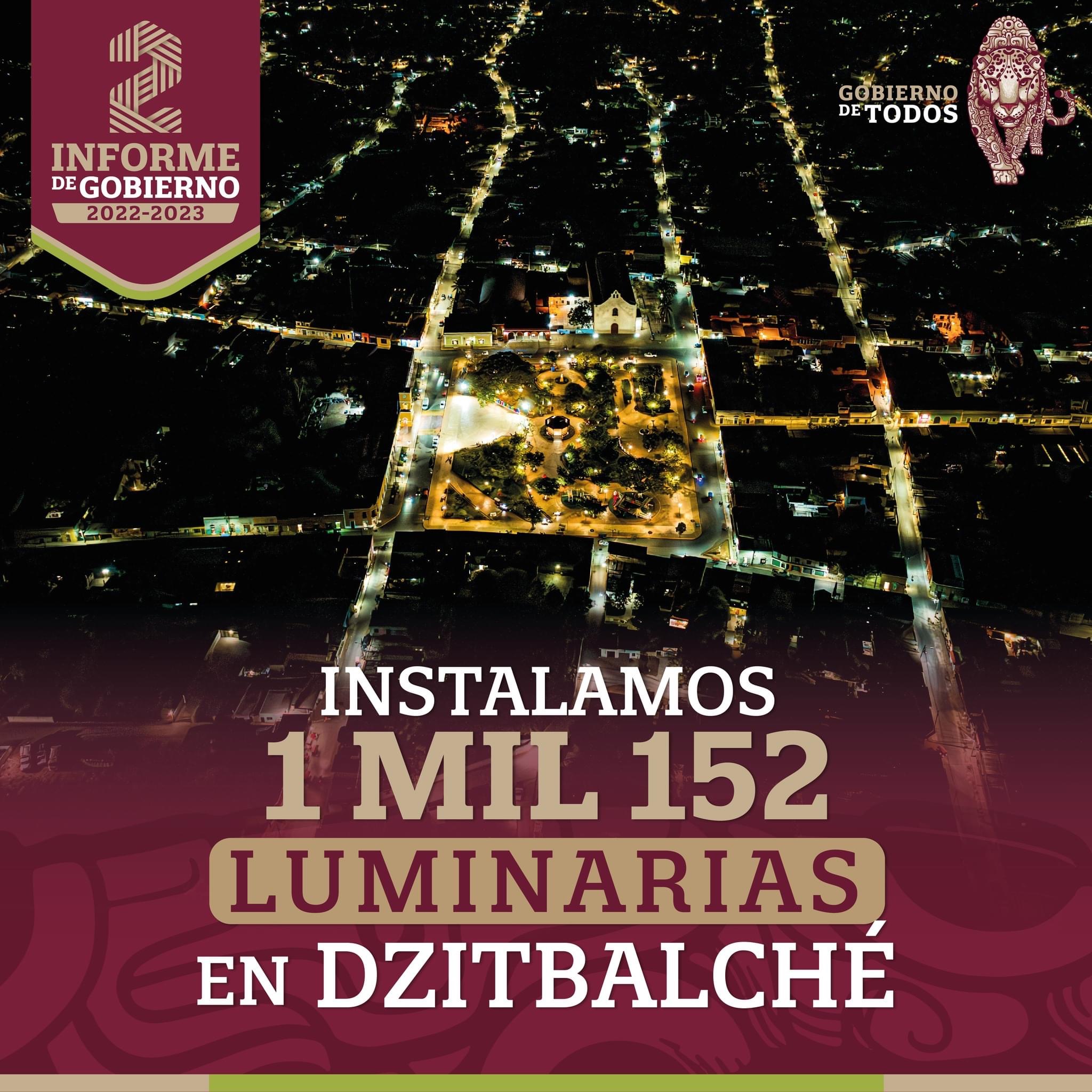 Instalamos 1 mil 152 luminarias en Dzitbalché