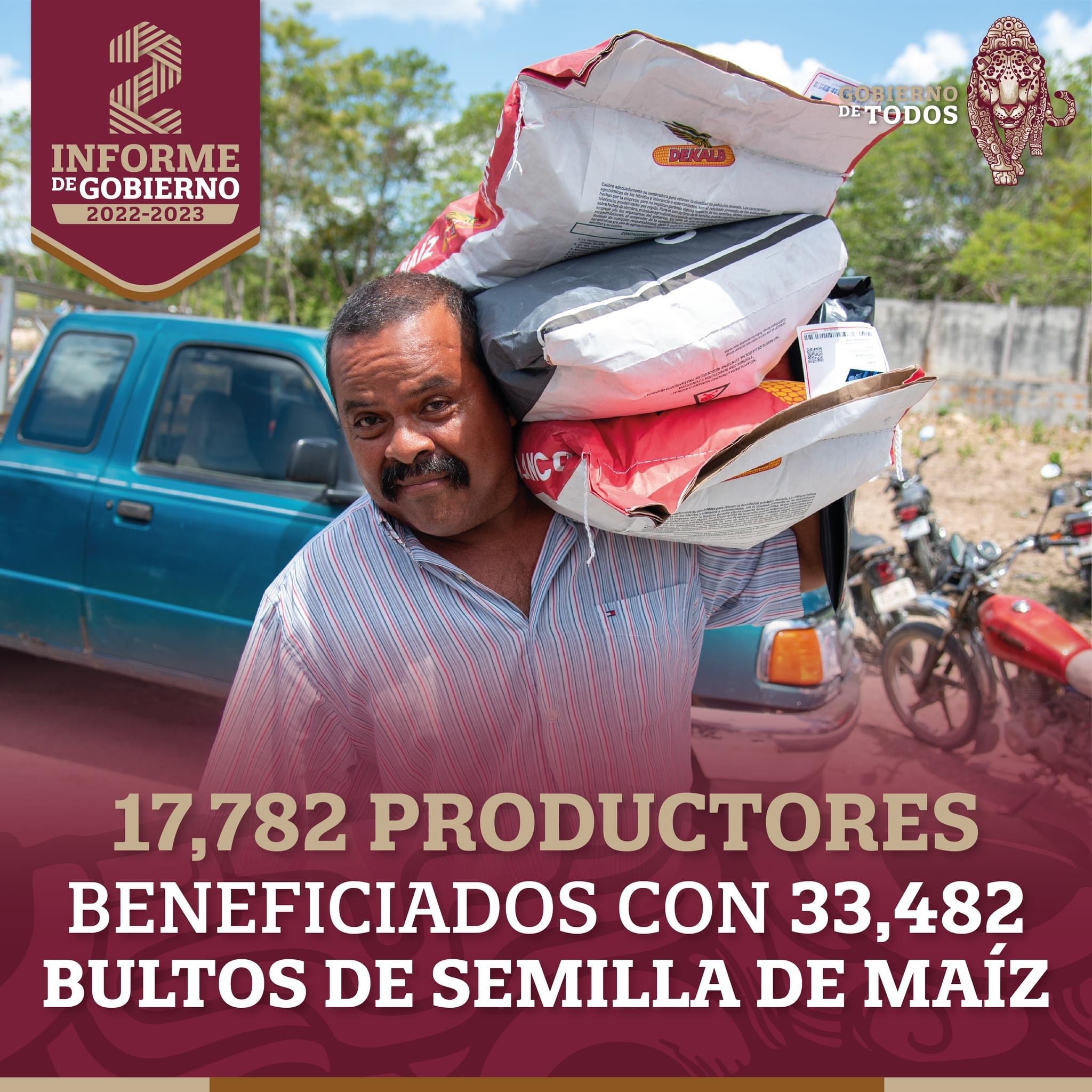 Productores beneficiados con bultos de semillas de maíz