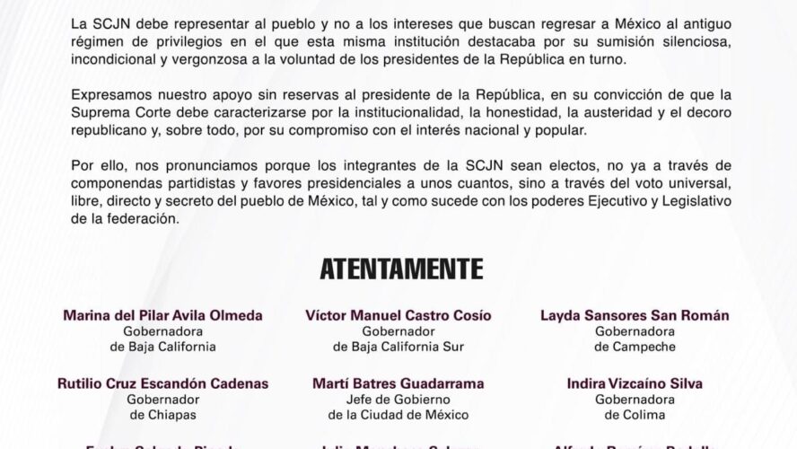 Absoluto rechazo a las conductas de algunos ministros de la SCJN