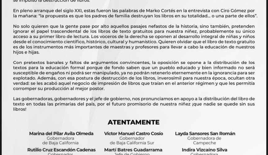 El PAN propone la destrucción de los libros. Nosotros que se distribuyan entre la niñez y que se lean