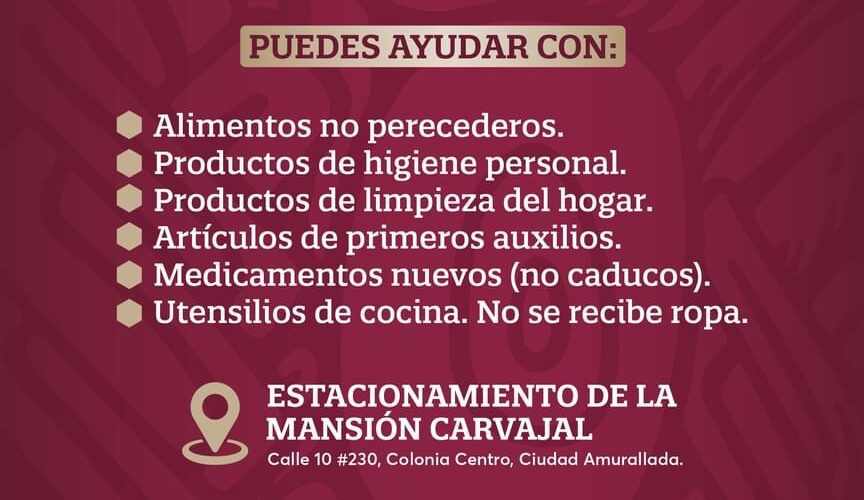 Instalamos un centro de acopio para apoyar a las familias damnificadas por el huracán