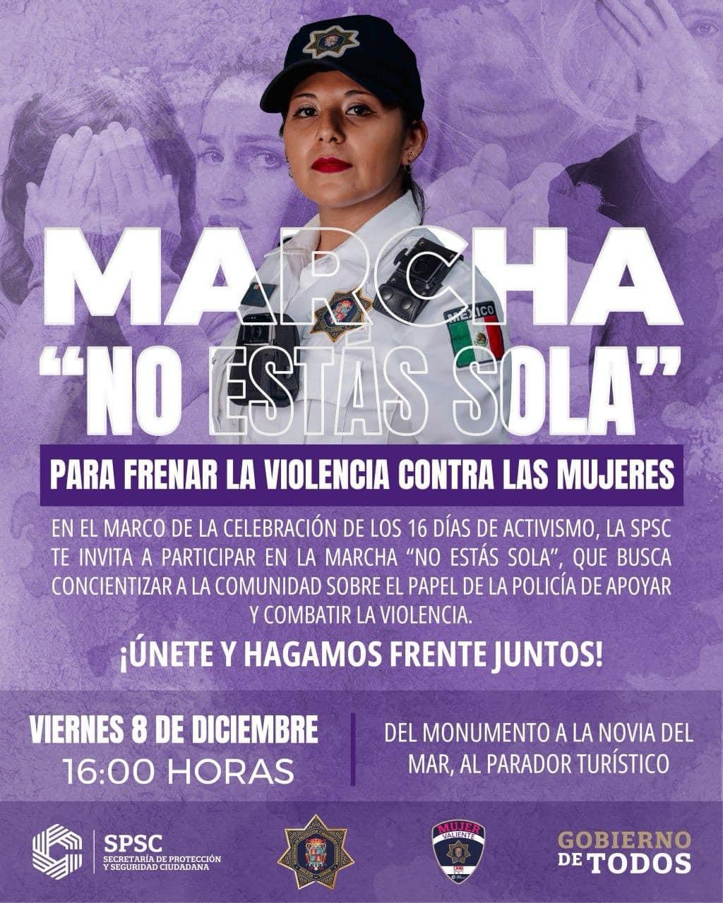 Acompáñanos a la marcha “No estás sola”
