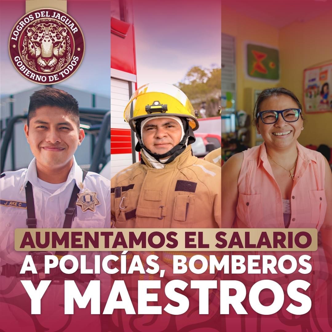 Aumentamos el salario a policías, bomberos y maestros