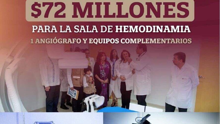 Invertimos más de 72 millones para la Sala de Hemodinamia, 1 angiógrafo y equipos complementarios
