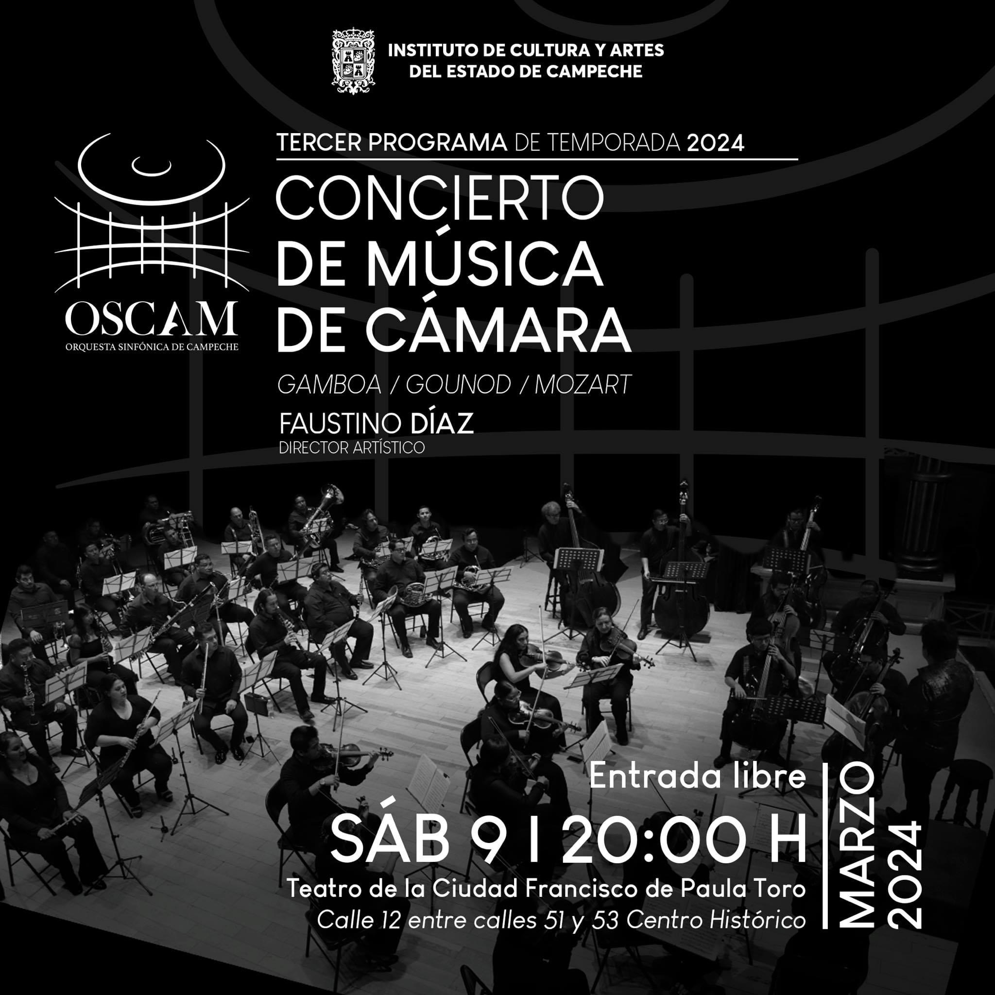 Orquesta Sinfónica de Campeche presentará música de cámara