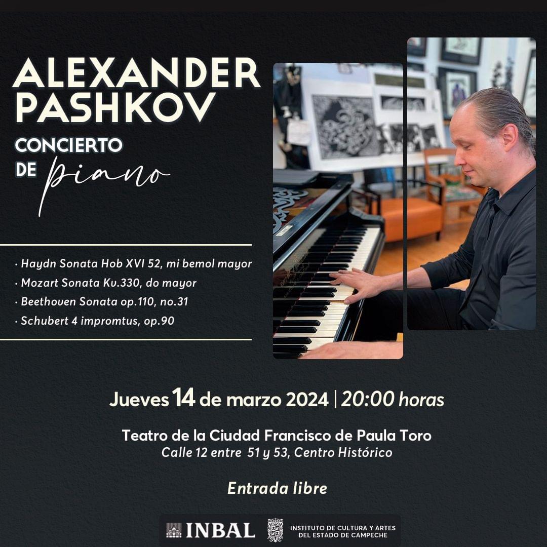 El 14 de marzo no te pierdas el concierto del pianista Alexander Pashkov