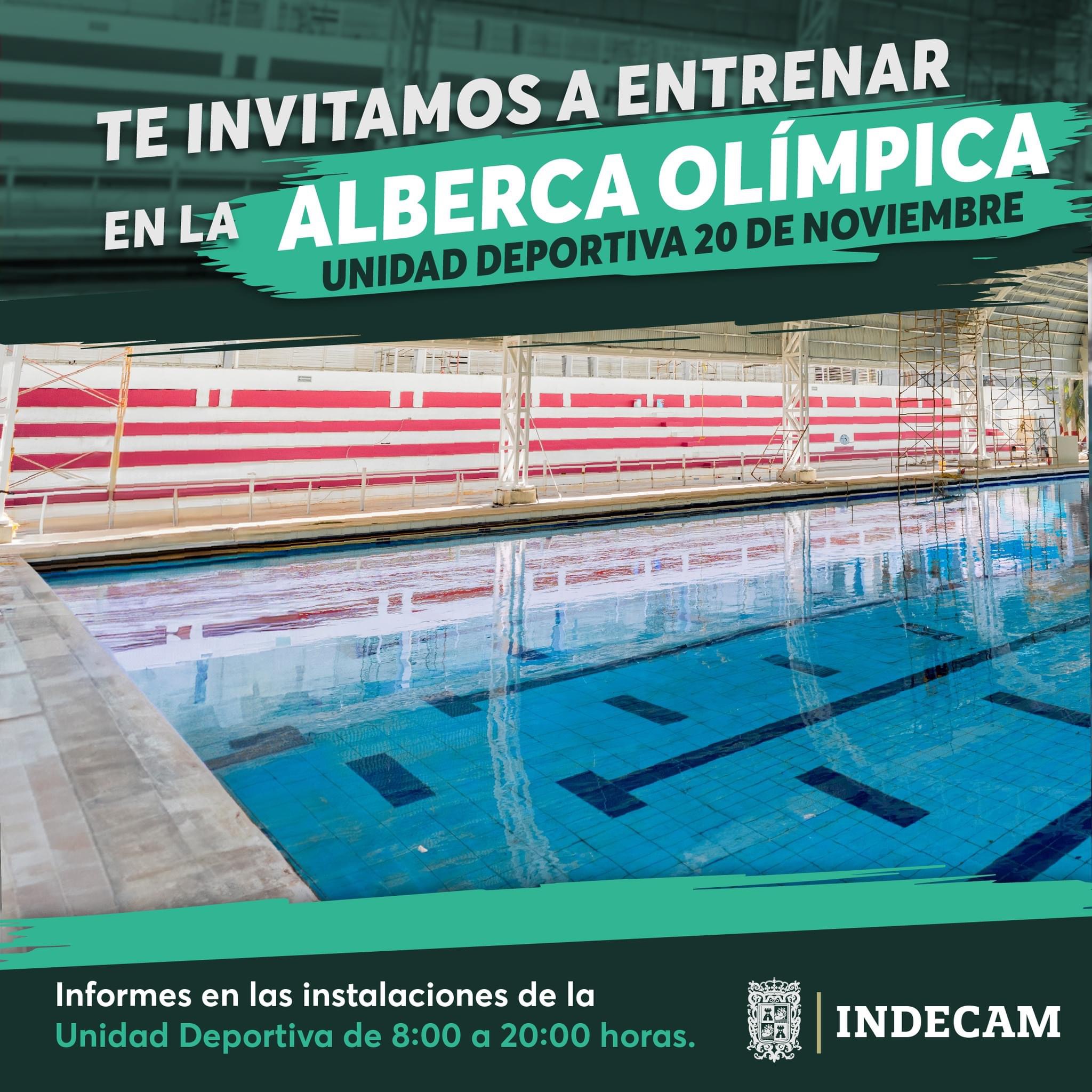Te invitamos a entrenar en la alberca olímpica de la Unidad Deportiva 20 de Noviembre