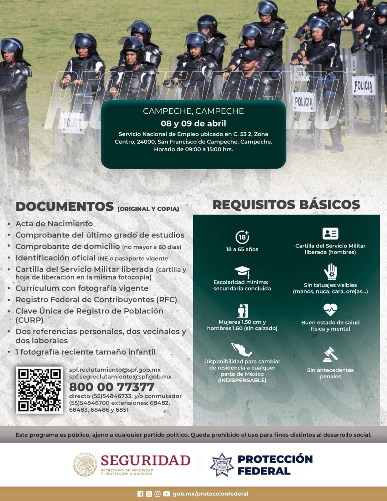 Tu puedes formar parte de los elementos de seguridad federal