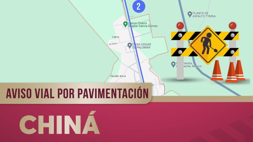 Aviso vial por pavimentación
