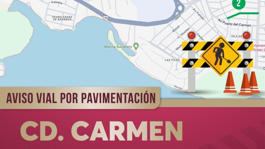 Aviso vial por pavimentación