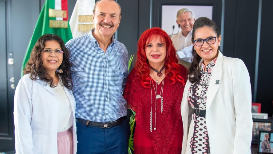Reunión con el secretario general del IMSS, la delegada del IMSS Campeche y la secretaria de Salud