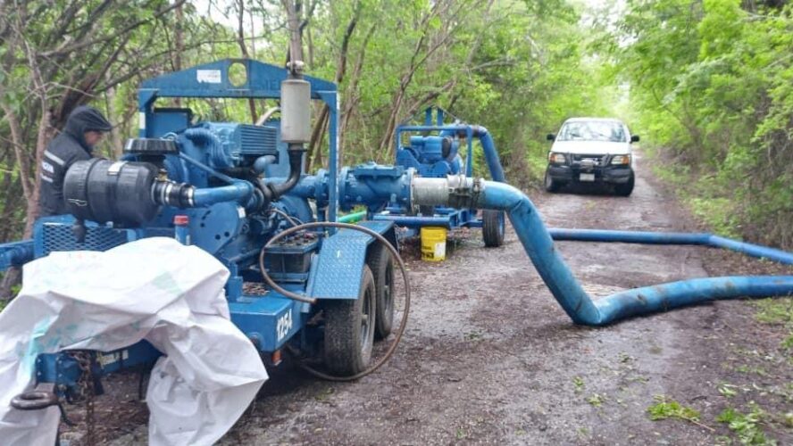 Se trabajó en el desagüe de la zona del cárcamo del Aeropuerto hacia el drenaje de la colonia Cuatro Caminos