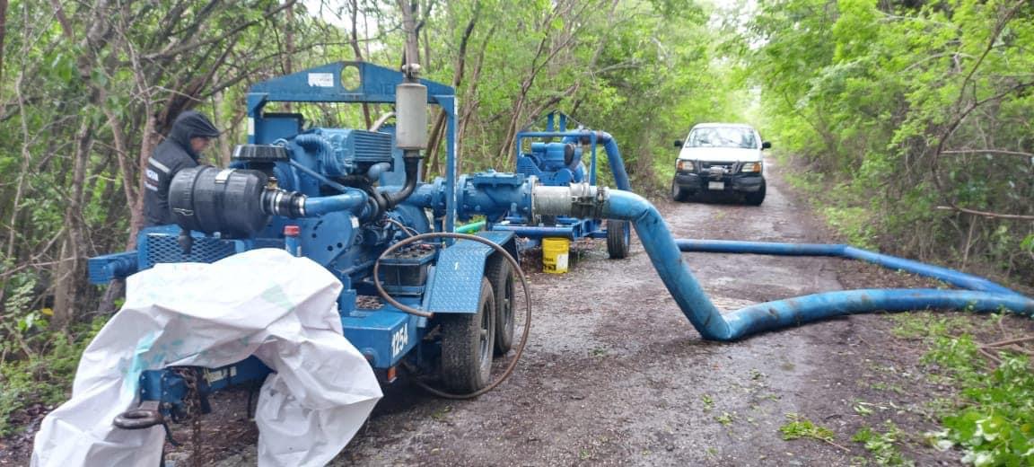 Se trabajó en el desagüe de la zona del cárcamo del Aeropuerto hacia el drenaje de la colonia Cuatro Caminos