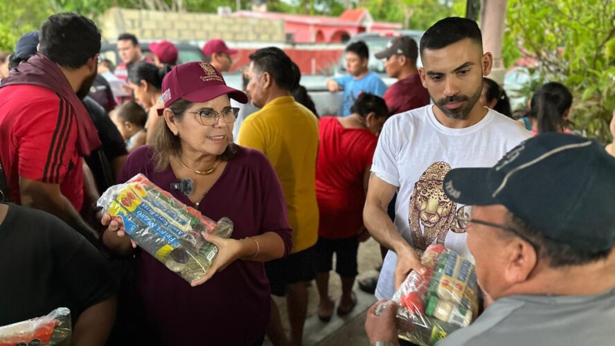 Llevamos 600 despensas con enseres básicos a familias de las localidades de Pixoyal, Yohaltún, Miguel Colorado, Pixtún y Vicente Guerrero