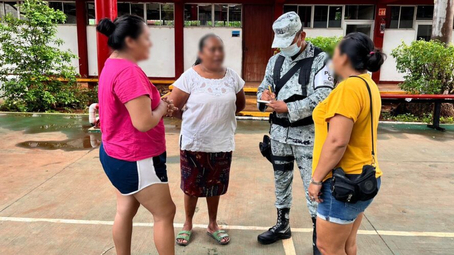 Agradezco al 29/o Batallón de la Guardia Nacional por todas las acciones realizadas en el refugio de Calkiní.