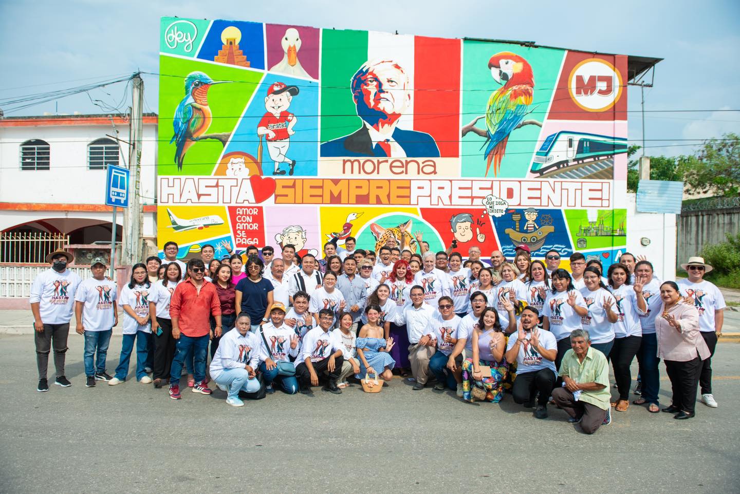 Mural llamado «Hasta Siempre, Presidente»