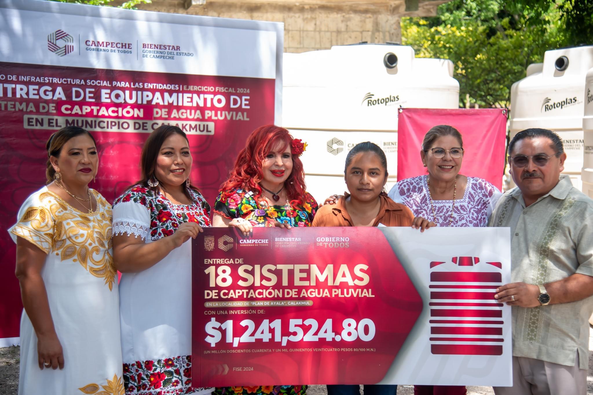 Entrega de equipamiento de sistema de captación de agua pluvial en el municipio de Calakmul