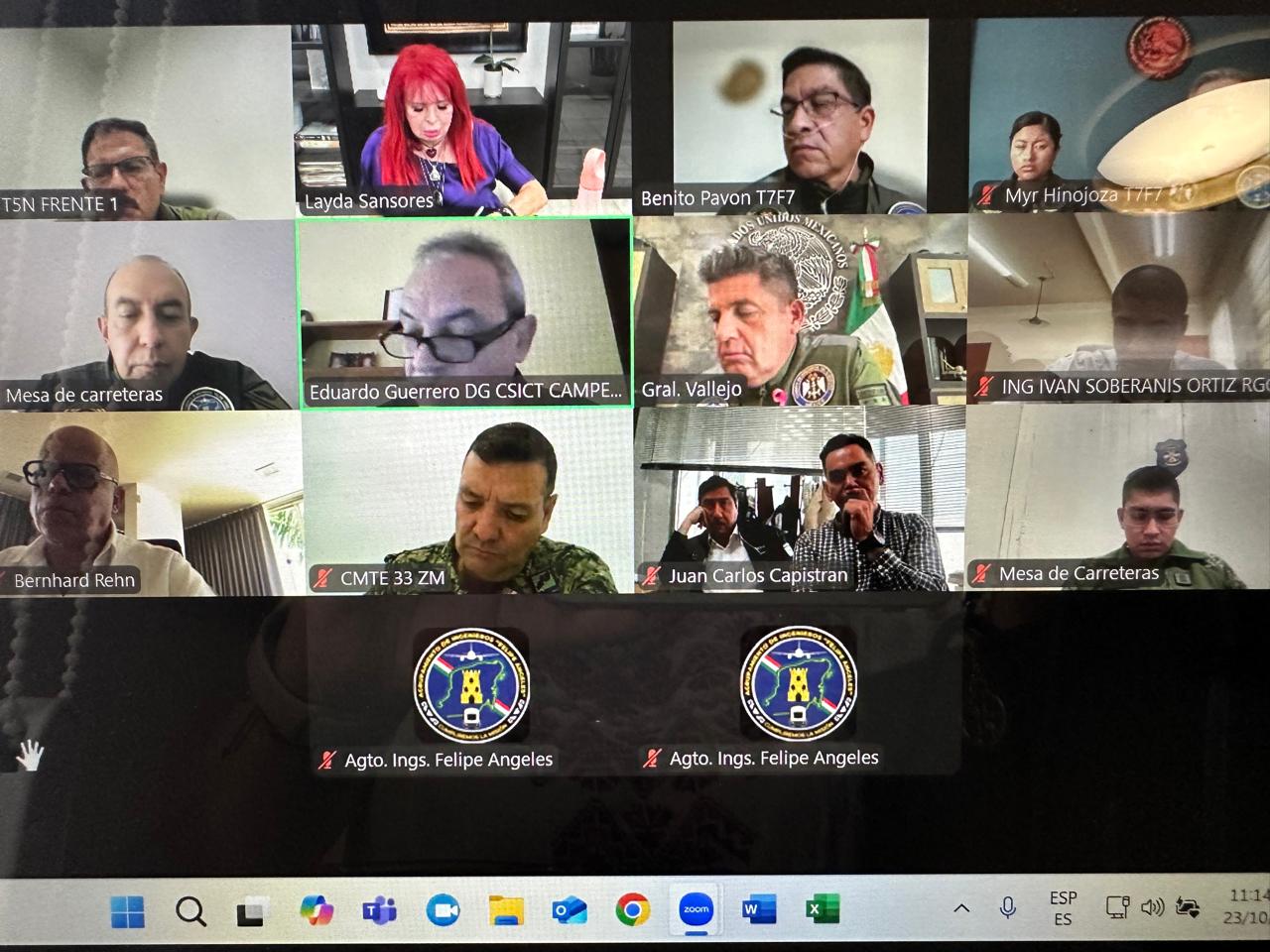 Reunión con el General Gustavo Vallejo y su equipo