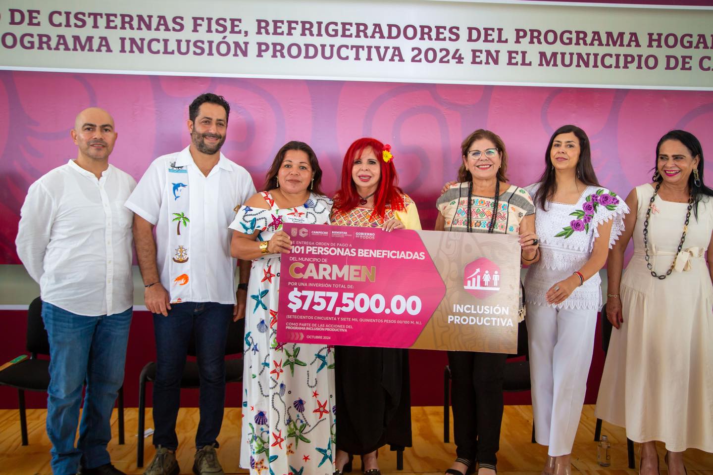 Entrega de cisternas y sus equipamientos, refrigeradores del programa Hogares en Bienestar y apoyos económicos de Inclusión Productiva 2024