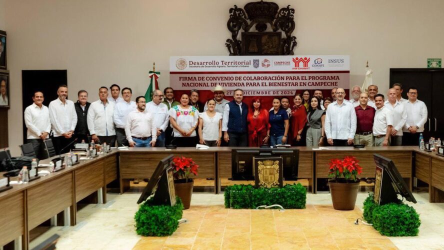 Firma del convenio de colaboración del Programa Nacional de Vivienda para el Bienestar en Campeche