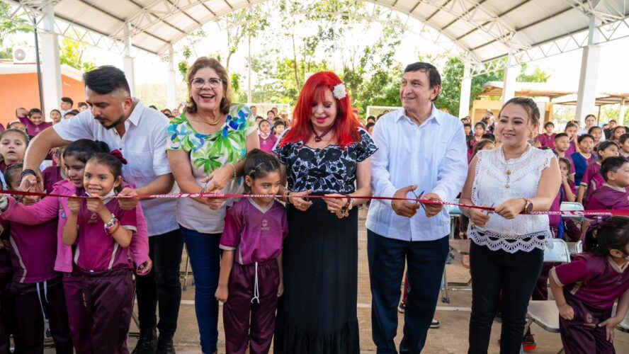 Inauguración de techumbre y mejoras en la Escuela Primaria Fidencio Poot Chablé