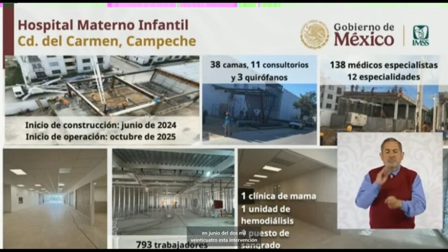 Hospital Materno Infantil de Ciudad del Carmen iniciará operaciones con el IMSS