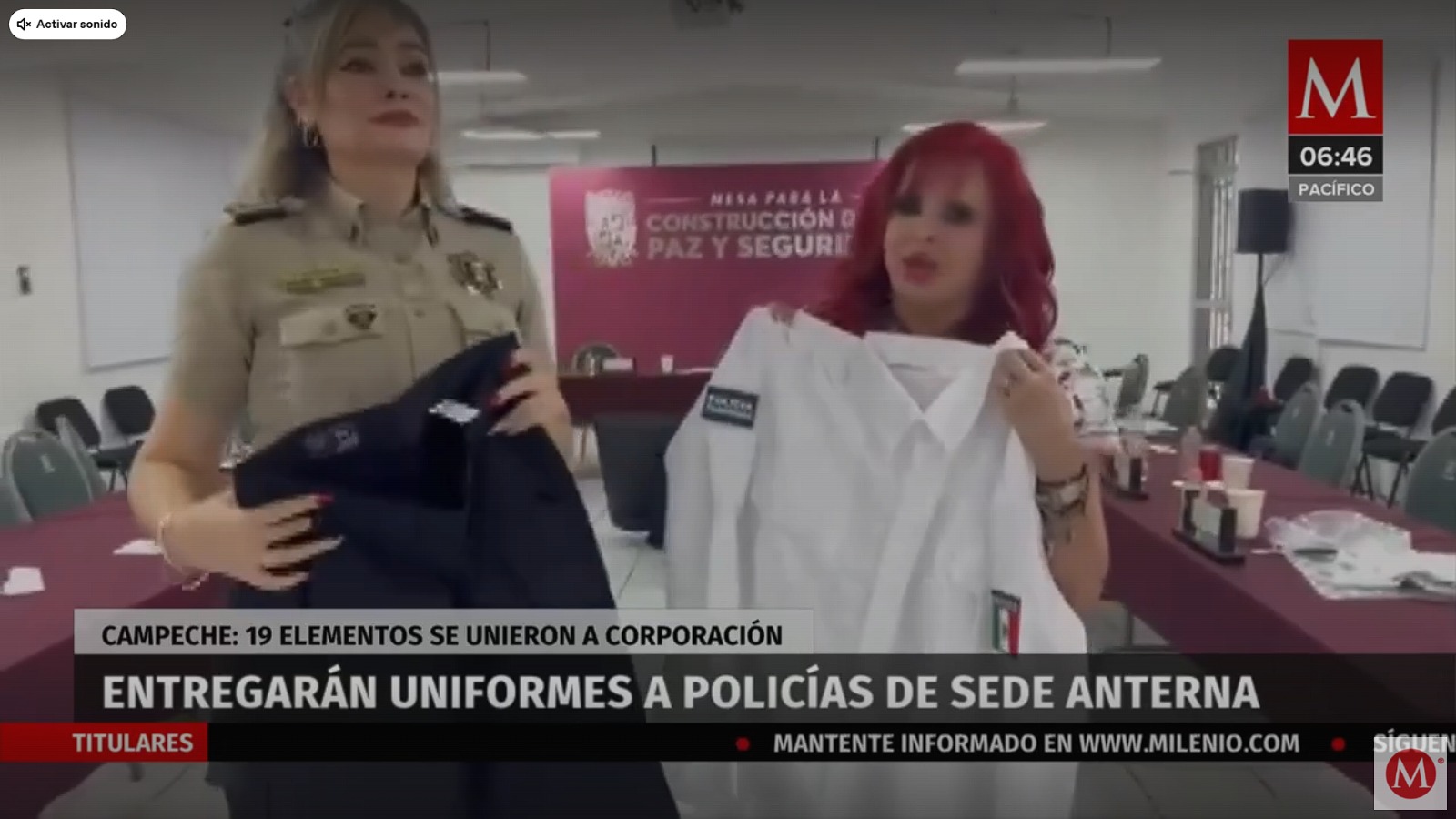 Layda Sansores entrega uniformes a nuevos elementos policiacos