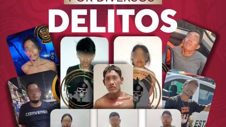 En las últimas 24 horas, agentes de la Policía de Campeche detuvieron a 12 personas por diversos delitos