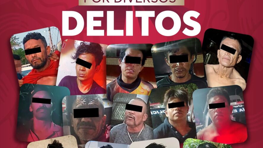 En los últimos siete días, agentes de la Policía de Campeche detuvieron a 19 presuntos delincuentes