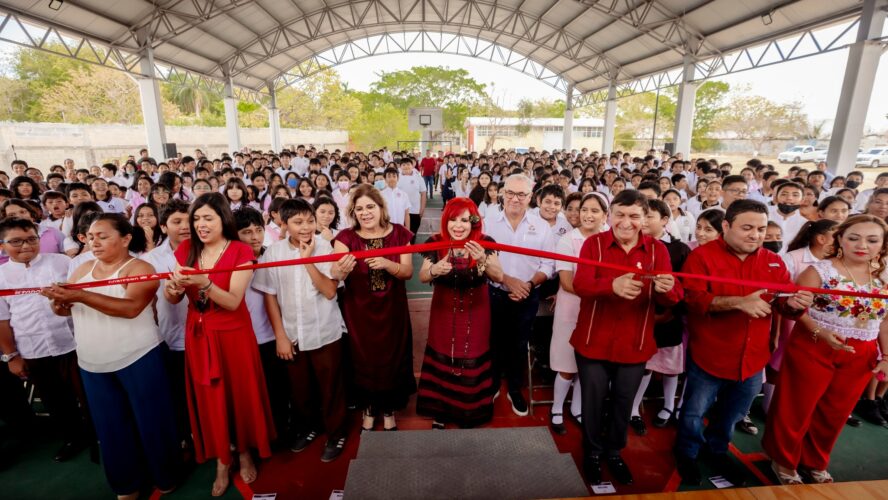 Hoy inauguramos el domo de la cancha deportiva y de usos múltiples de la Escuela Secundaria Técnica 27