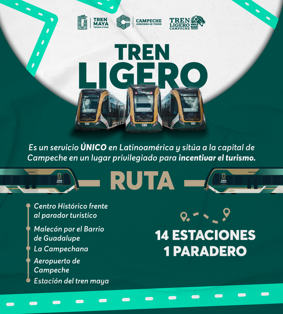 El Tren Ligero cambiará el rostro de la capital campechana y fortalecerá el turismo; un Campeche que ya está escribiendo su nueva historia con tinta y fuego